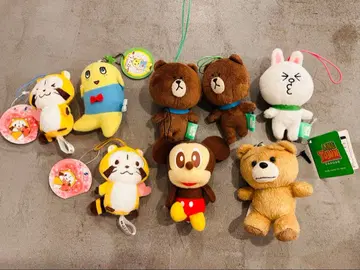 캐릭터 봉제 인형 스트랩 8개 세트