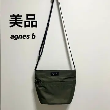 [ 새상품급 ] agnes b. 숄더백 나일론 경량 올리브 그린