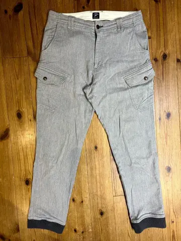 GOHEMP 카고 조거 팬츠 리브 포함 스트레치 실버 그레이 32