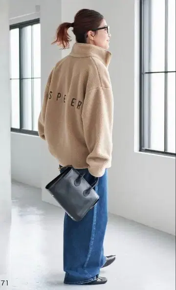 [새상품] 스픽 앤 스팬 백 로고 보아 블루종 베이지 사이즈 36