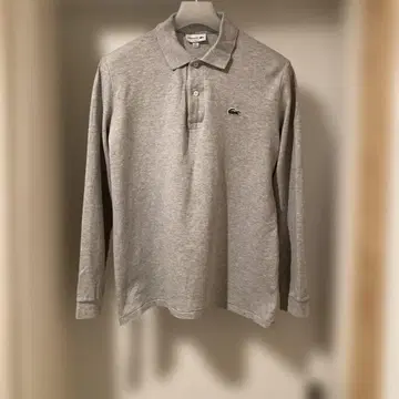 lacoste 긴팔 피케 셔츠 남성용 그레이 거의 미사용