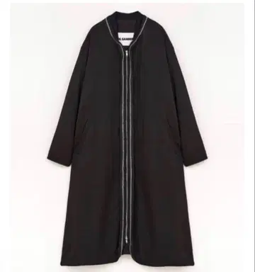 JIL SANDER 블랙 더블 레이어 코트 44