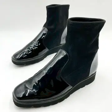 다이애나 숏부츠 블랙 24cm 통굽 일본제 Y1374