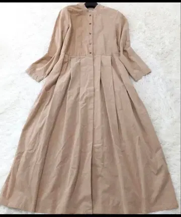 베이지 셔츠 원피스 롱