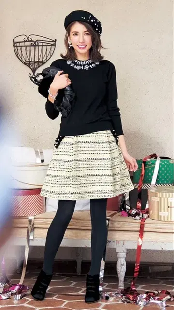 체스티 트위드 스커트