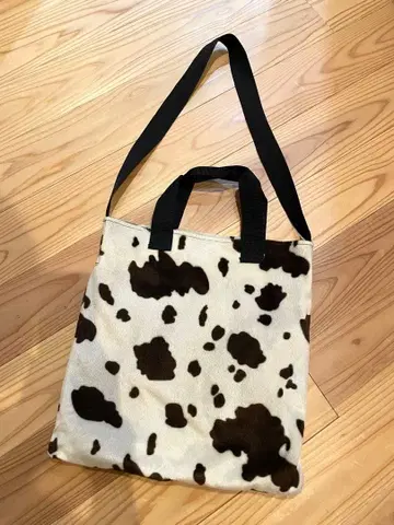 BEAMS BOY x TWEEDMILL 소 패턴 토트백