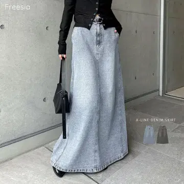 and me A라인 롱 데님 스커트 M