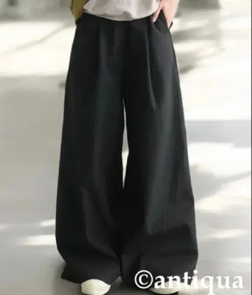 안티카 린넨 턱 와이드 팬츠