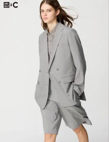 새상품급 25년 UNIQLO C 유니클로 감동 더블 자켓 릴랙스 핏