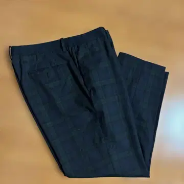 네이비 체크 무늬 슬랙스 XL