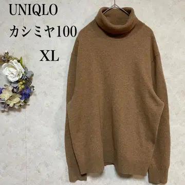 [ 새상품급 ] UNIQLO 캐시미어 100 터틀넥 스웨터 XL 브라운?