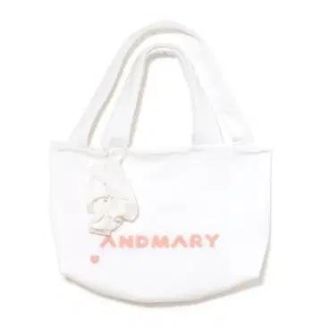 Milky pile tote bag with chouchou white