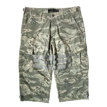 Winiche & Co. 립스탑 크롭 카고 팬츠 타이거 카모