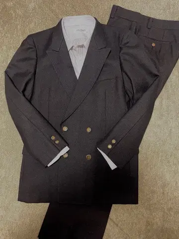 다크 그레이 블랙 더블 브레스트 비즈니스 정장