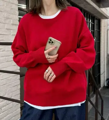 맨투맨 라이크 볼륨 슬리브 니트