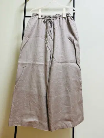 미즈이로 인드 린넨 와이드 팬츠 안감 부착