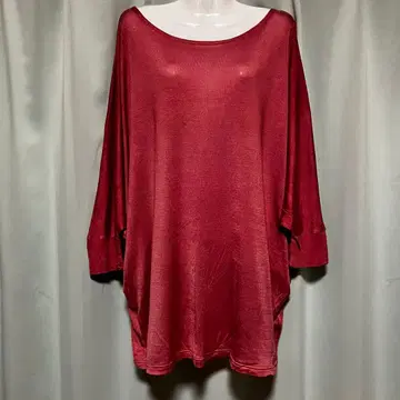 빅 사이즈 23구 Vingt-trois 핑크 돌먼 슬리브 니트