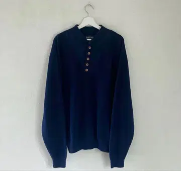 미국제 90s 랜즈 엔드 헨리넥 코튼 니트 스웨터 L