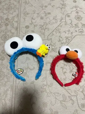 쿠키 몬스터 & 엘모 머리띠 세트