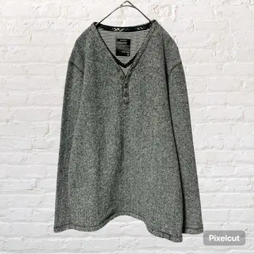 50080 Amorte 헨리넥 긴팔 티셔츠 M 멜란지 그레이