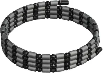 코어 포스 팔찌 목걸이 실버 그레이 자석 스포츠 70cm