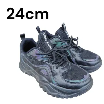 통굽 스포츠 슈즈 24cm 블랙