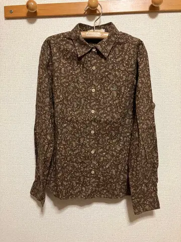 CROCODILE 크로커다일 페이즐리 무늬 긴팔 셔츠 브라운 L