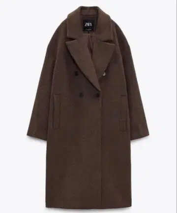 ZARA 울 혼방 코트 브라운 S