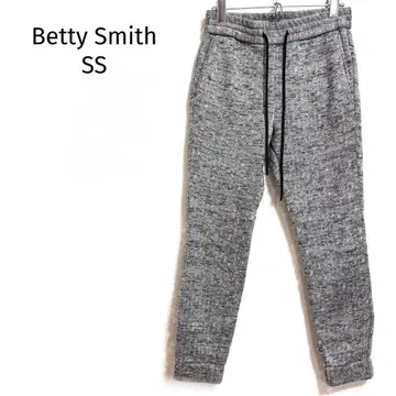 베티 팬츠 스웨트 팬츠 멜란지 그레이 속기모 끈 포함 릴랙스