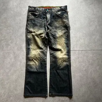 grunge edwin fade flare denim pants y2k
