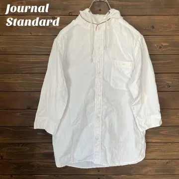[ 저널 스탠다드 ] 후드 부착 셔츠 화이트 캐주얼 M