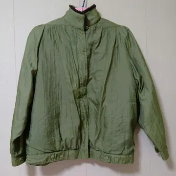 구제 의류 70s 전후 올리브 그린 퍼 옷깃 자켓