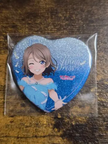 와타나베 요 해변의 반짝임 캔뱃지 하트형 캔뱃지 Aqours