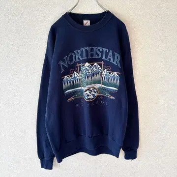 JERZEES 90s 스키 리조트 관광지 아웃도어 수베니어 네이비 L