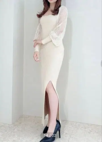 RESEXXY 리젝시 스퀘어넥 니트 원피스 롱 원피스