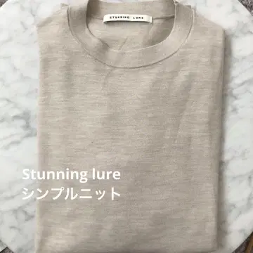 [ 새상품급 ] STUNNING LURE 울 하이 게이지 니트 베이지 빅