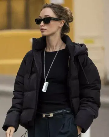 새상품급 ZARA M 다운 자켓 후디 코트 블랙