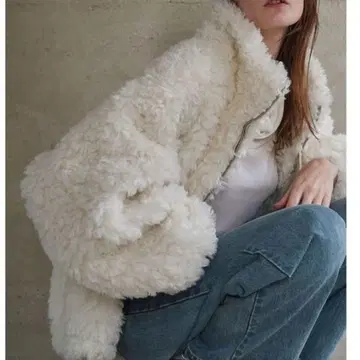 ELENDEEK 엘렌딕 크림프 에코 퍼 블루종 보아 화이트