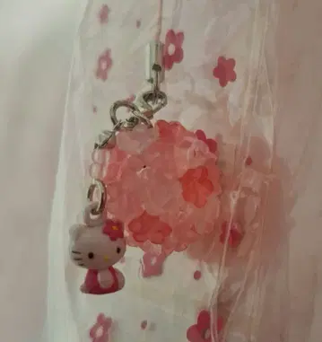 헬로키티 스트랩 비즈 플라워 2004년 헤이세이 레트로 레어