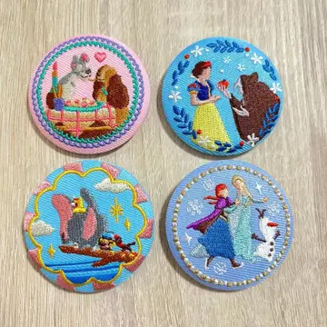 디즈니 자수 캔뱃지 4개 세트