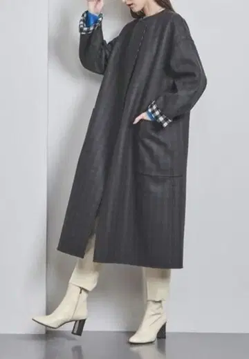 UNITED ARROWS 노카라 리버서블 코트 36 사이즈