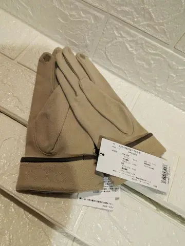 MARY QUANT 베이지 장갑 그로브 마리콴트 스마트폰 터치 가능