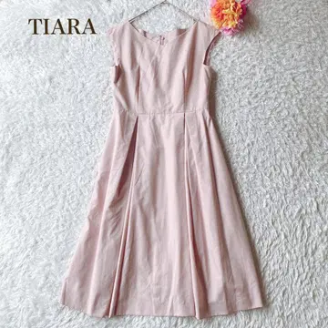 티아라 [ S ] 슬리브리스 핑크 플레어 원피스 페미닌 경사