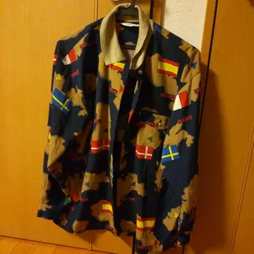 MILANO SPORTS 국기 패턴 긴팔 셔츠