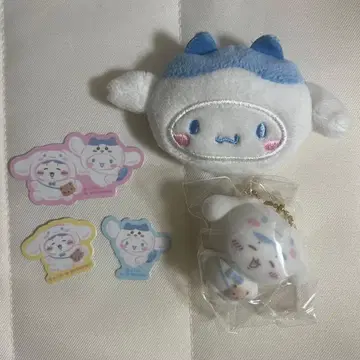 치이카와 (먼작귀) 산리오 플로키 마스코트 헤어 클립 하치와레 시나몬