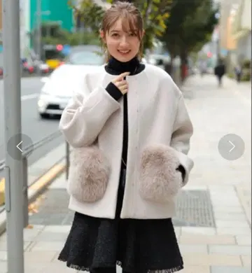 [ 새상품급 ] 아푸와이저 리셰 2WAY 포켓 퍼 노카라 코트