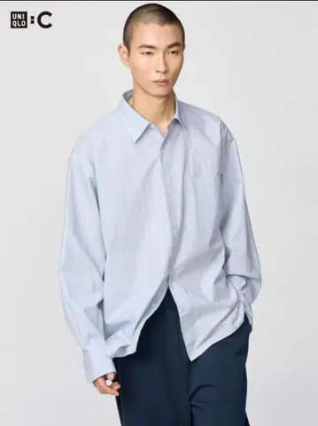 UNIQLO:C 남성용 브로드 오버사이즈 셔츠