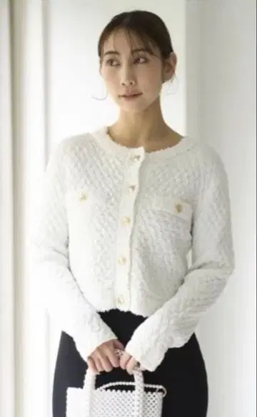 CELFORD 트위드풍 자카드 니트 가디건