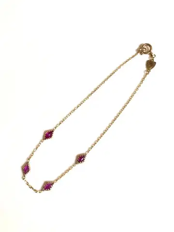 새상품급 agete 아가트 팔찌 K10 루비 어시스트 포함