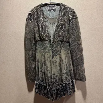 수입 Rossa 레이스 패턴 긴팔 튜닉